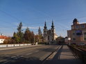 Zábrdovický most přes Svitavu a kostel Nanebevzetí Panny Marie, Zábrdovice, Židenice.